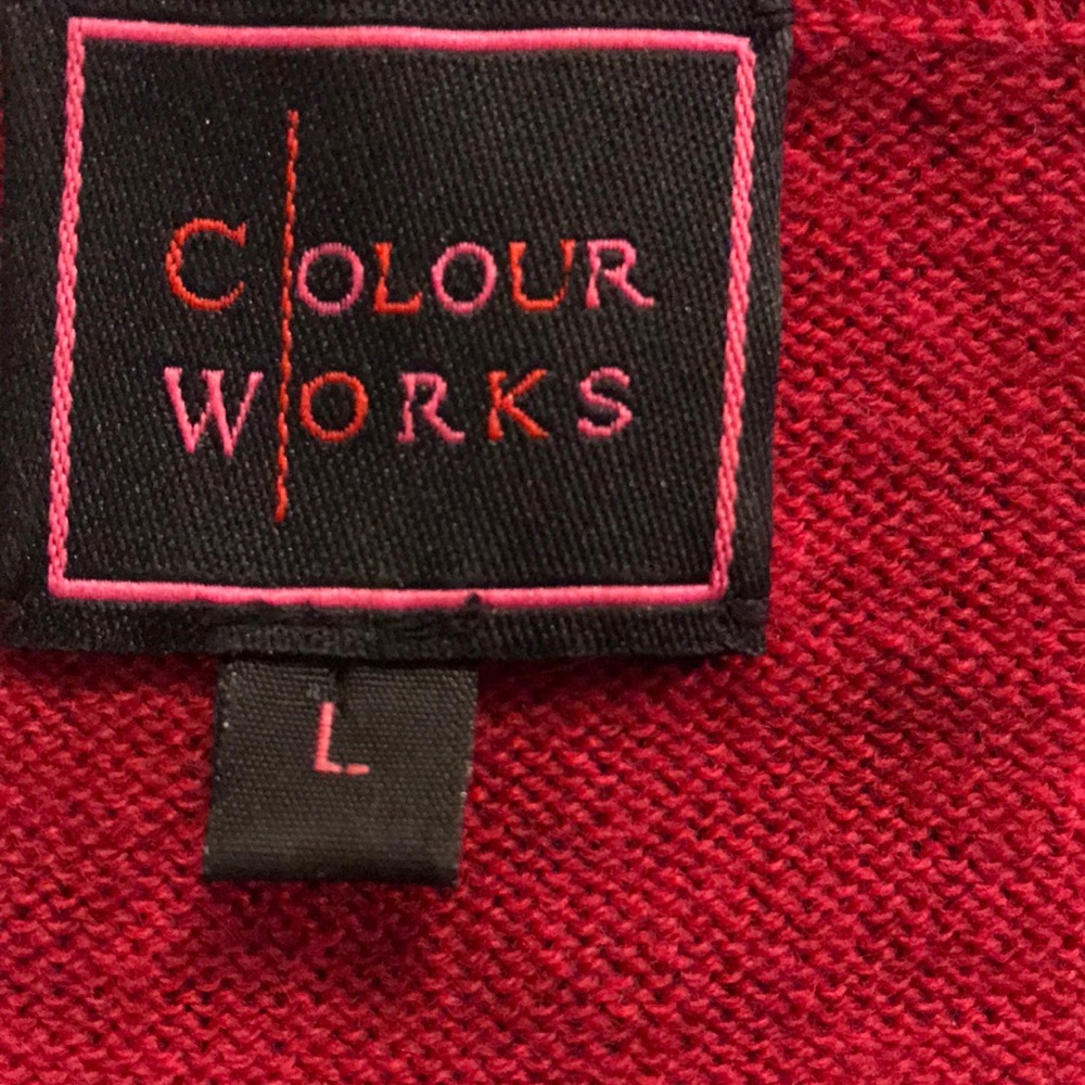 Color Works Cranberry Sweater Size Large - Picture 5 of 7